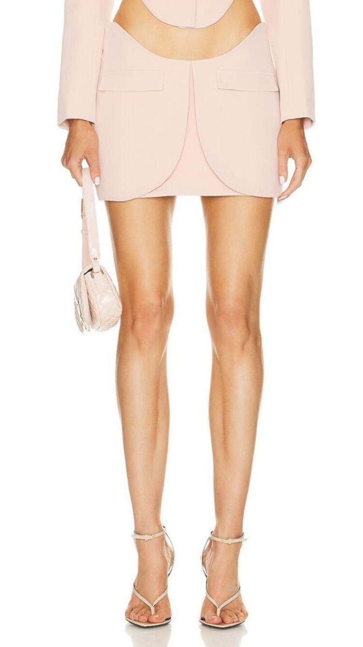 Retrofete Amaka Mini Skirt in Dusty Peach Pink Size Large NWT